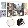 Playboda 1500 Pieces Rotating Plastic Puzzle Board with Drawers and Cover, 35"x27" Portable Spinning Jigsaw Puzzle Table for Adults, Upgraded Lazy Susan, Ideal Gift for Mum