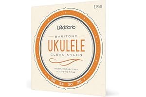 D'Addario EJ65B Pro-Arte Custom Extruded Nylon Ukulele Strings, Baritone