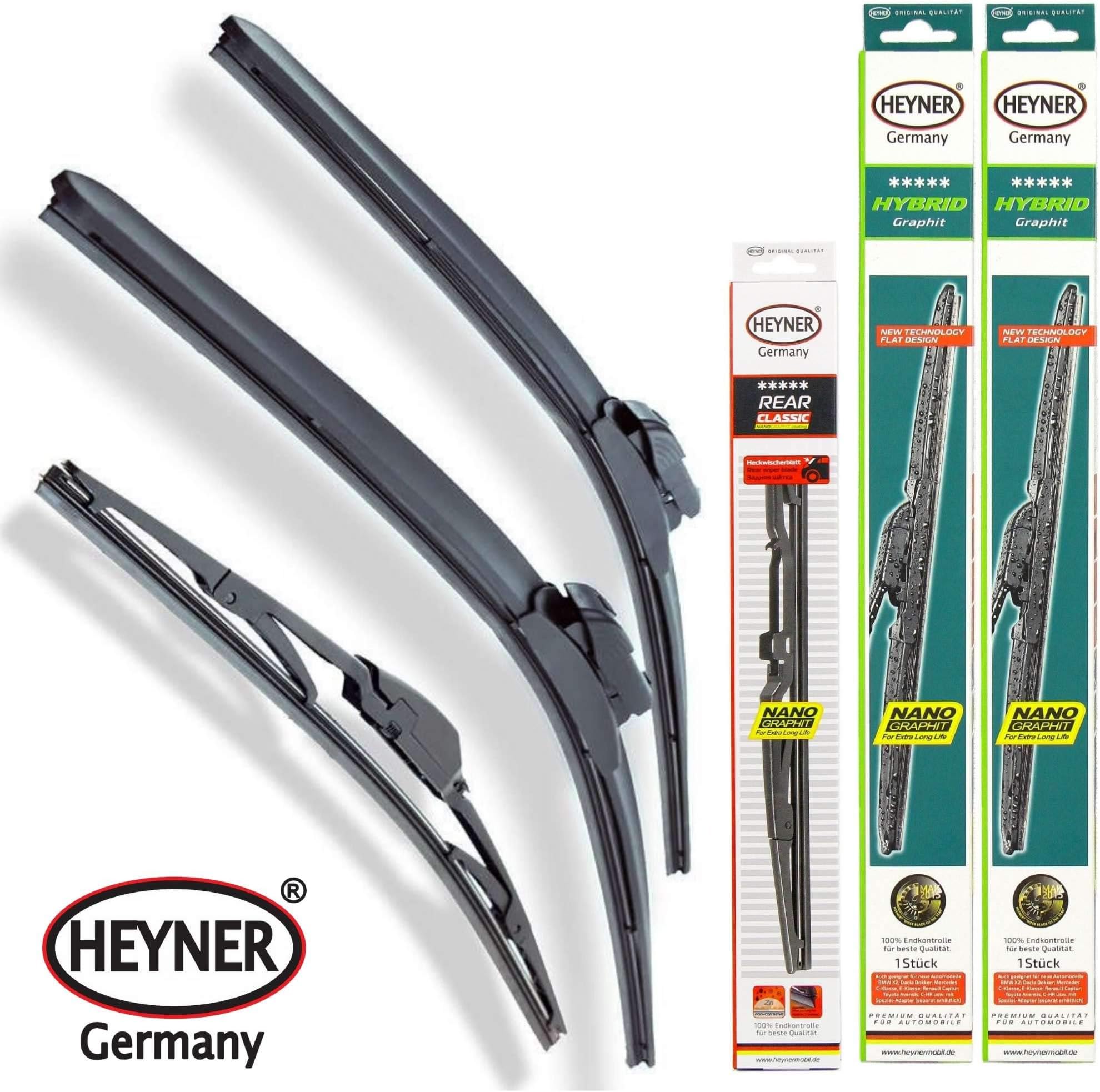 3008 2017-onwards Heyner Germany Aero Full Set Hybrid Windscreen Wiper Blades Front Rear 28"16"10" ST HH2816ST10HRC