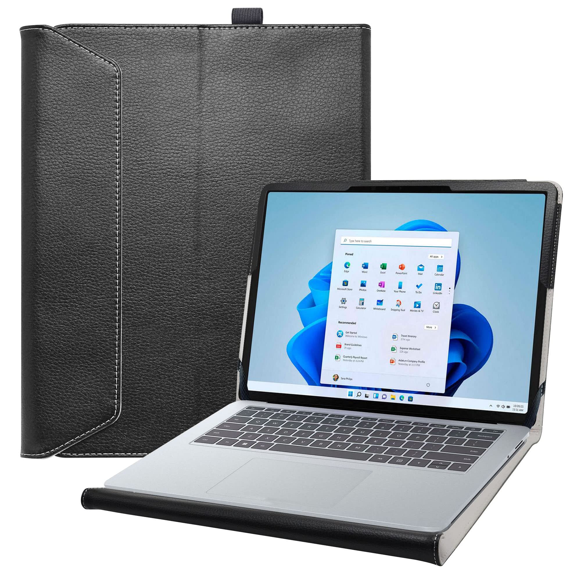 Photo 1 of Bige Surface Laptop Studio 2 Case - PU Leather Folio 2-Folding Stand Cover for Microsoft 14.4" Tablets, Black