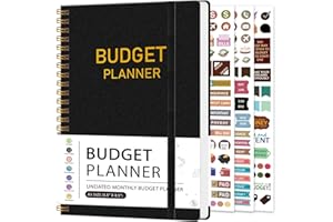 KMQOY Budget Planner-Monthly Budget Book with Expense Tracker Notebook/Accounting Book, A5 Monthly Financial Organizer Planner, Manage Your Money Effectively, Start Anytime, 1 Year Use, Black