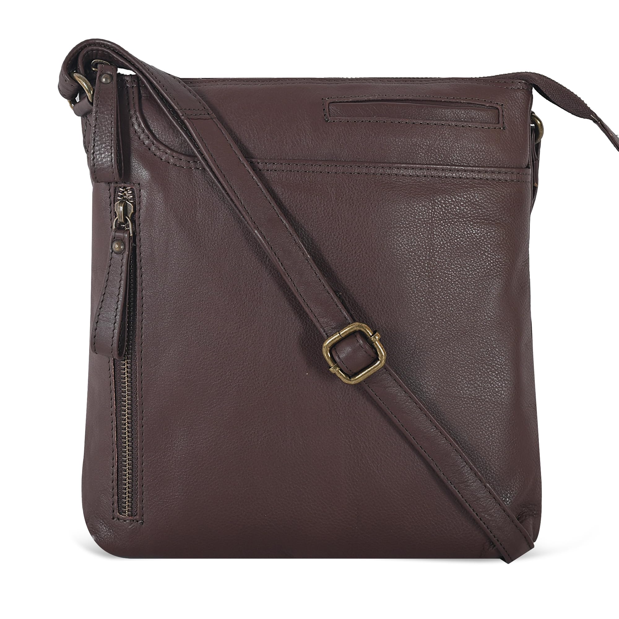 Photo 1 of Leather Crossbody Bags for Women - Ladies Sling Handbags - Medium Cross body Purses Handbags - Purses For Women (Washed Brown)