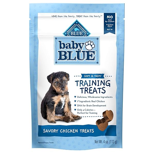 BLUE BUFFALO BABY BLUE TRAINING TREATS NATURAL PUPPY SOFT DOG TREATS, SAVORY CHICKEN 4-OZ BAG