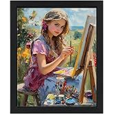 Serwrsw 8x10 Canvas Floating Frame for Painting, 0.9 Deep Black Blank Floater Frame for Wall Art, with Velcro Strap
