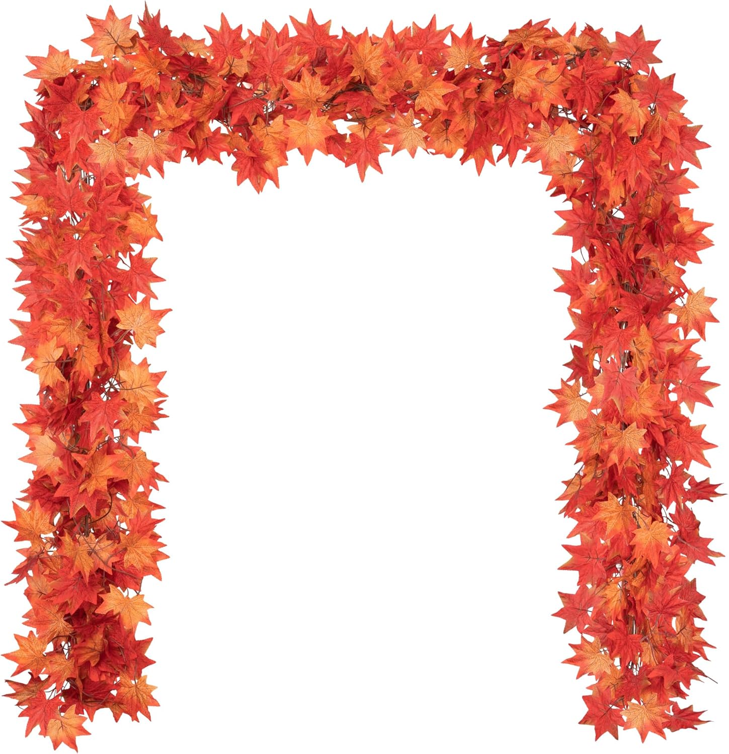 Wreaths, Garlands & Swags - CQURE 8 Pack 56Ft Fall Leaf Garland, Hanging Vines Garland Artificial Fall Maple Leaves Garland Thanksgiving Decor for Home Wedding Fireplace Party