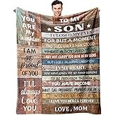 Valentines Day Gifts Gifts for Son from Mom, Son Birthday Gifts from Mom, Adult Son Gift Ideas, to My Son Blanket, Wedding Gifts for Son, Graduation Gifts for Son, Son Gifts Throw Blanket 60x50 Inch