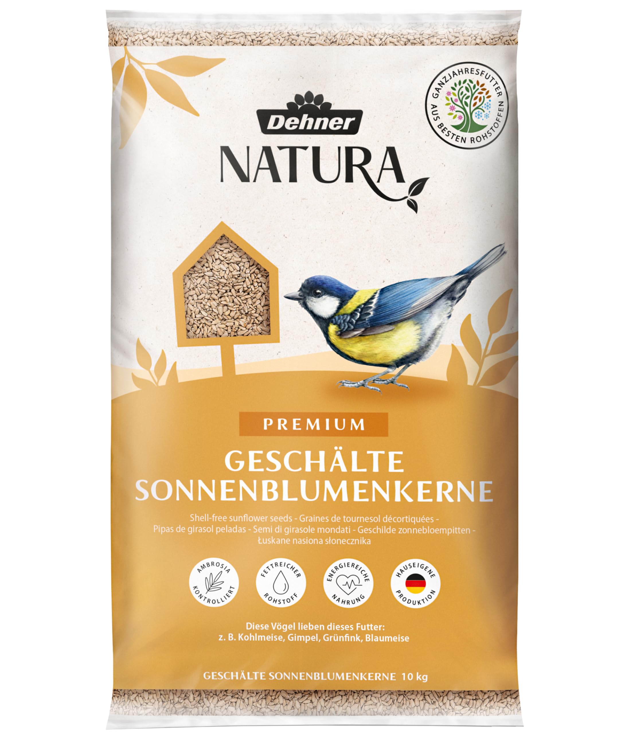 Dehner Natura Wild Bird Feed, Peeled Sunflower Seeds