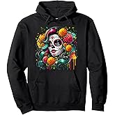 Day of the Dead La Catrina Sugar Skull Women De Los Muertos Pullover Hoodie