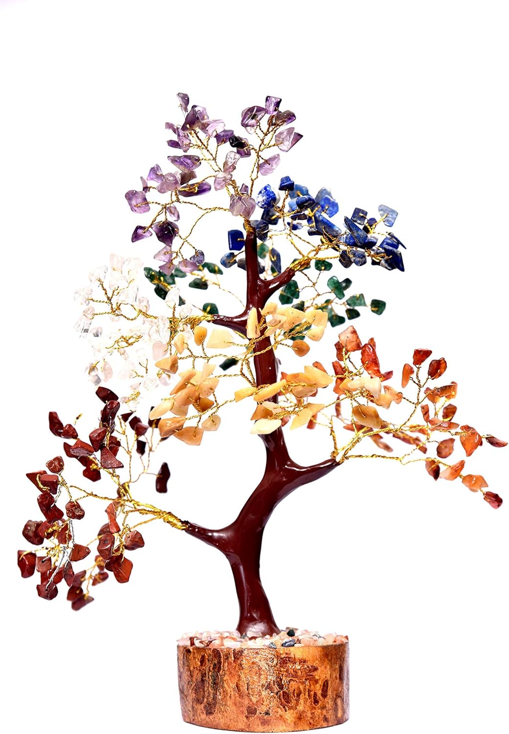 Crystals Healing Stones Seven Chakra Natural Healing Gemstone Bonsai feng Shui Christmas Money Crystal Tree of Life Good Luck Home Office Decor Spiritual Gift (Gold Wire 300 Beads) of 10-12 Inch: Home & Kitchen