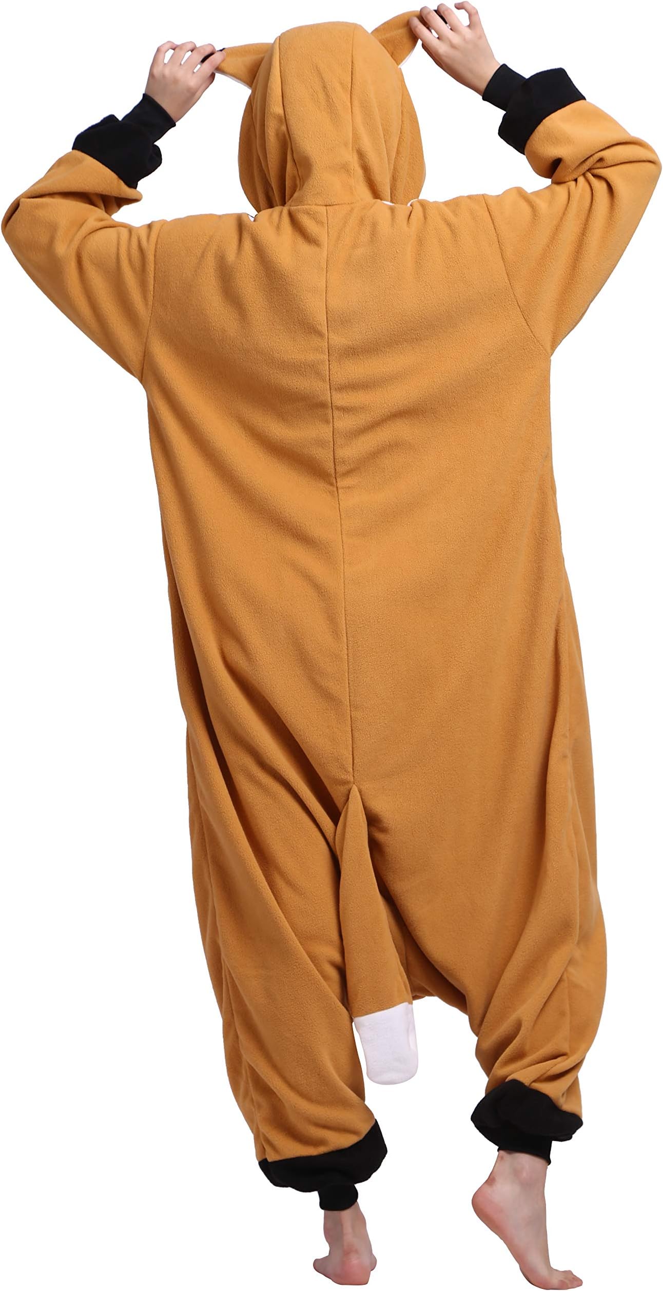 Women's Adult Pajamas Unisex Animal Onesies Novelty Pyjamas Nightwear Halloween Homewear Onepiece Cosplay Costume Loungewear, Fox