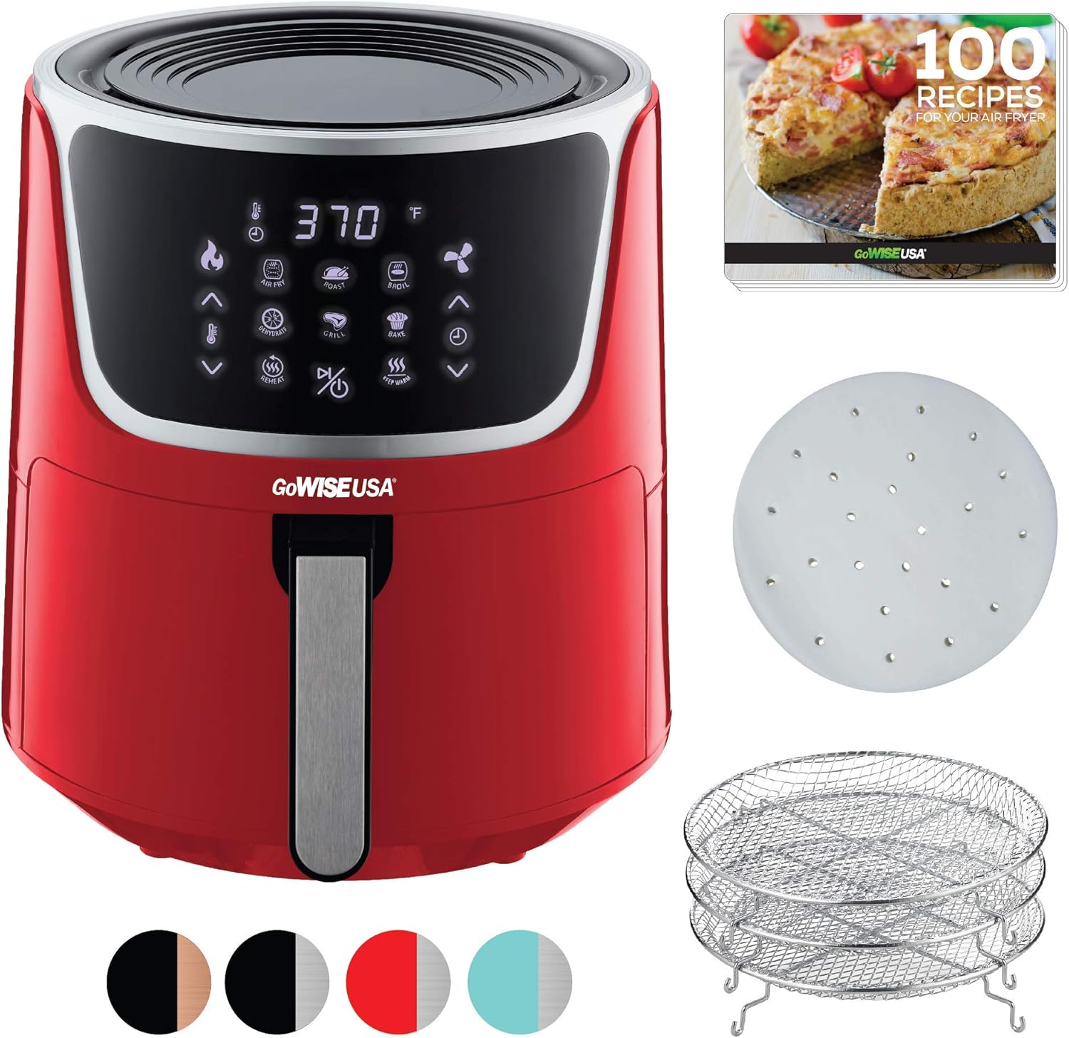 Function Dehydrating With Fryer Air Electric 7 Quart Gowise And Black Copper Recipes 100 Functions 8 With Touchscreen Digital Led Paper Parchment Of 1 Pack Racks Stackable 3 Air Fryers Fryers Offering Store Www Klevering Com