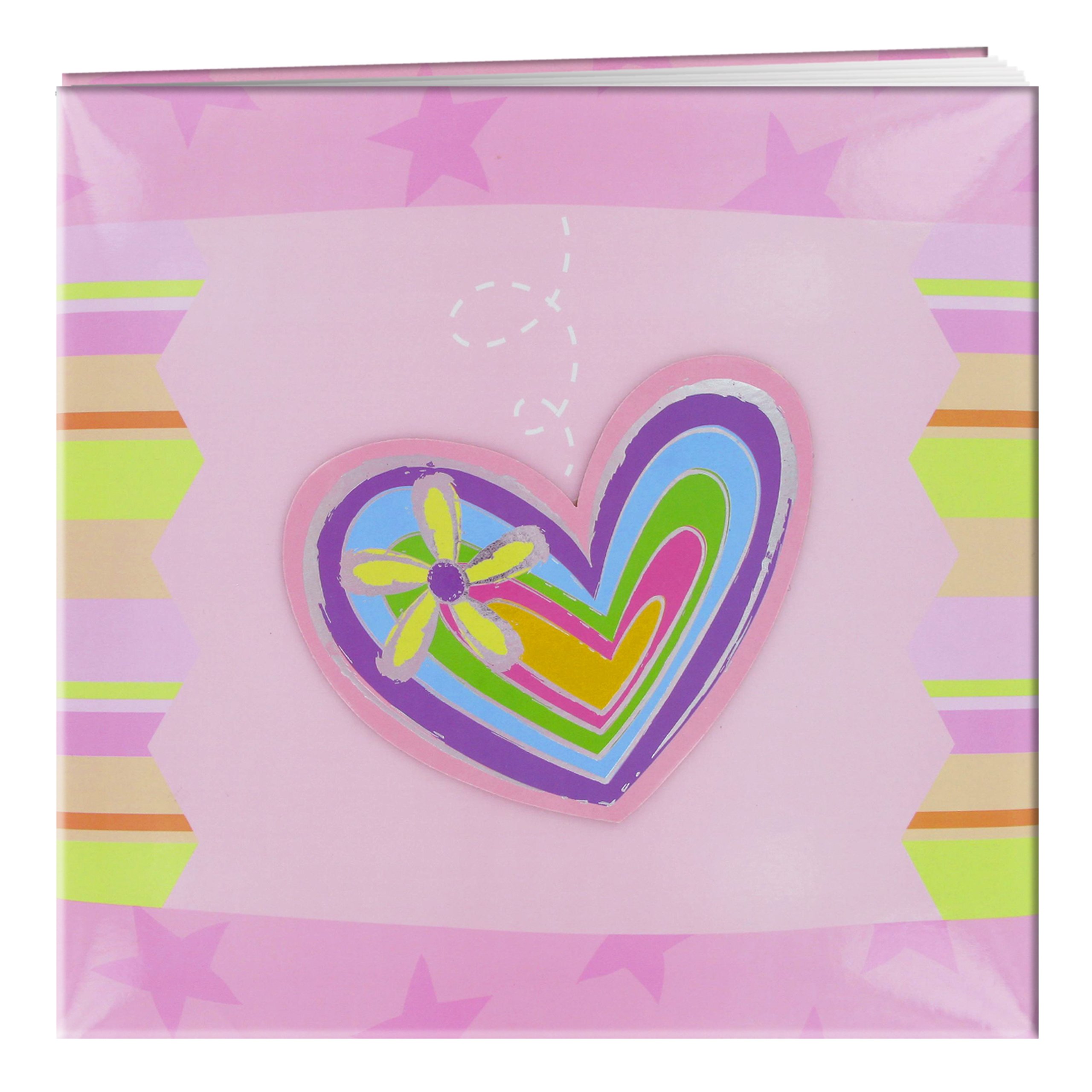 Pioneer 3D Applique Striped Post Bound Album 12"X12"-Heart