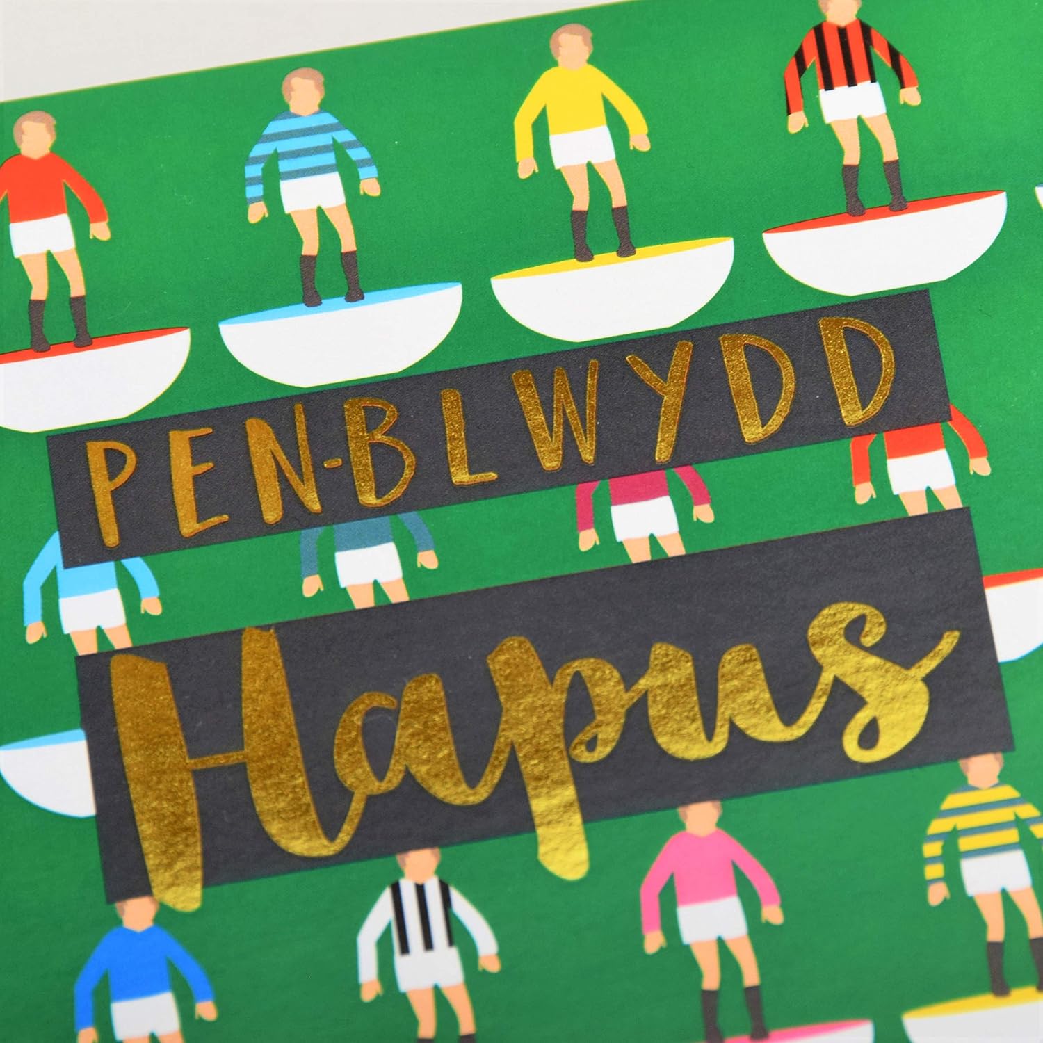 Claire Giles Greeting Cards, Welsh Happy Birthday Card, Penblwydd Hapus, Footballers Design Birthday Greeting Card - Image 4