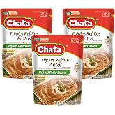 Chata Mexican Refried Pinto Beans, Traditional Style, 15.2 oz (3 Pack) | Ready-to-Eat, Just Heat &amp; Serve