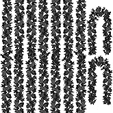 CQURE 9 Pack Black Fall Leaf Garland, Total 53.1Ft Halloween Garland Hanging Vines Artificial Fall Maple Leaves Thanksgiving Decor for Home Wedding Fireplace Christmas