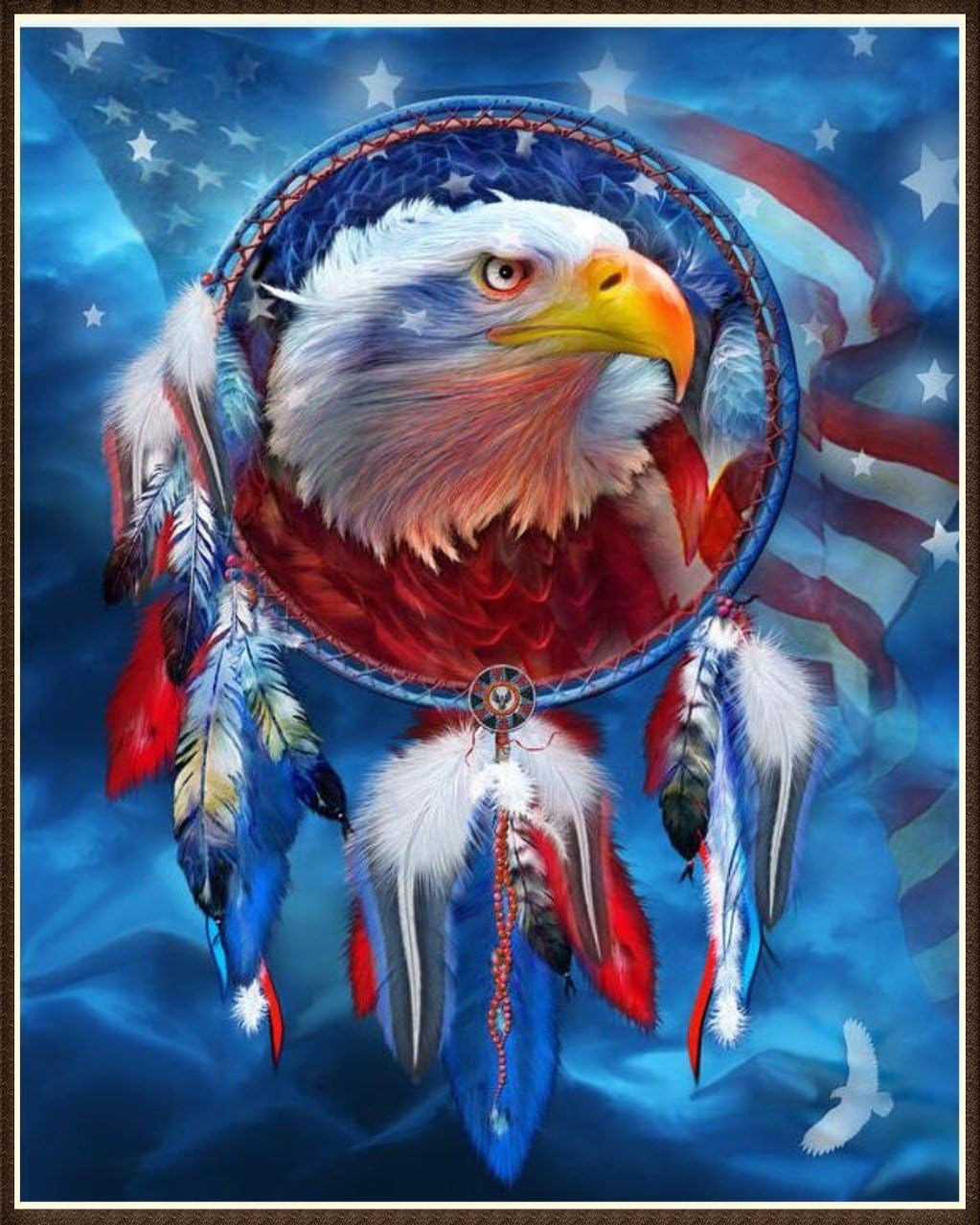 DIY 5D Diamond Painting by Number Kits Crystal Rhinestone Diamond Embroidery Paintings Pictures Arts Craft for Home Wall Decor (Eagle,Frame Excluded)