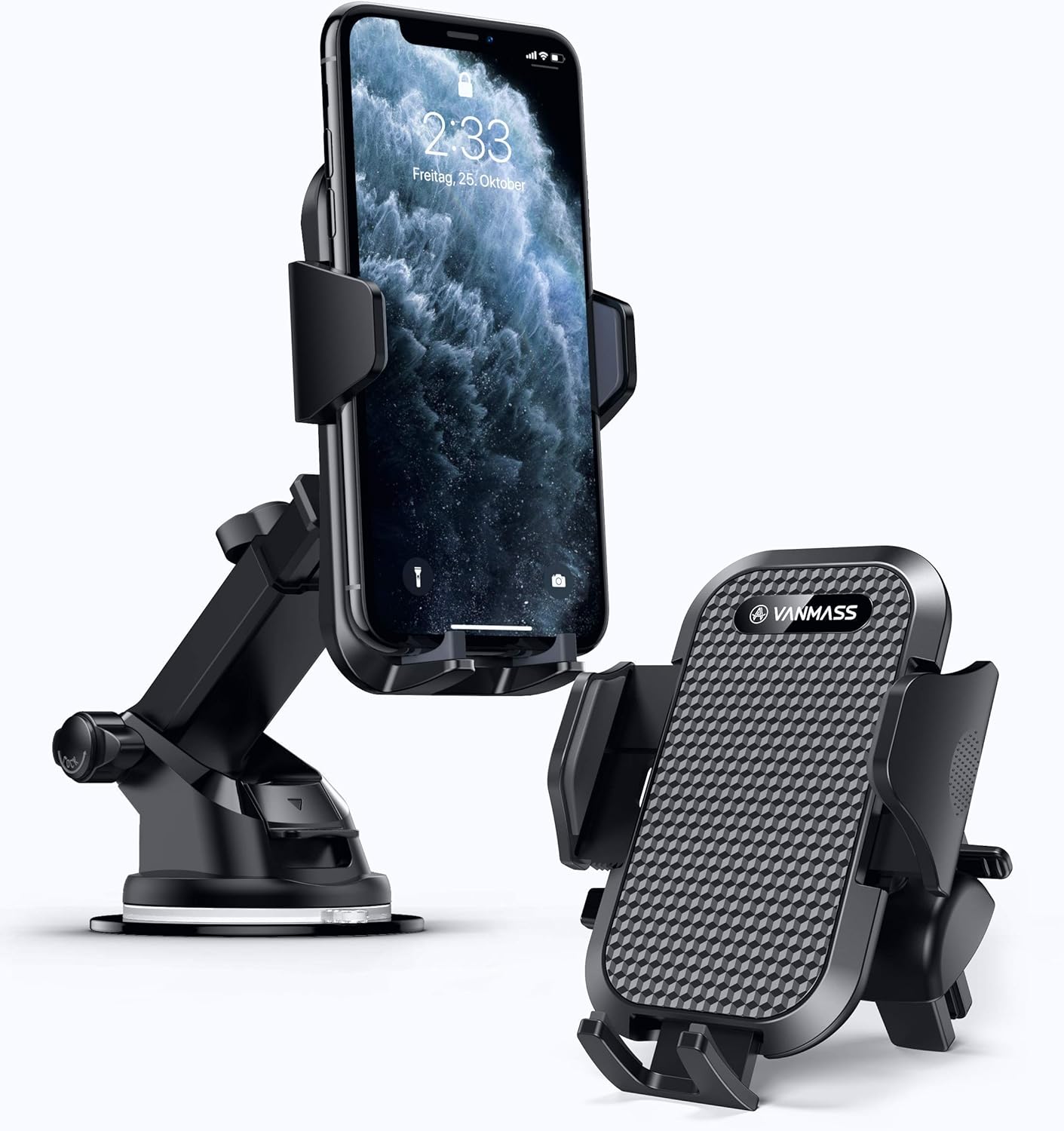 VANMASS Suction Cup Car Phone Mount Bundle with VANMASS Air