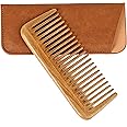 Onedor Handmade 100% Natural Green Sandalwood Hair Combs - Anti-Static Sandalwood Scent Natural Hair Detangler Wooden Comb (Wide Tooth Pocket Comb)