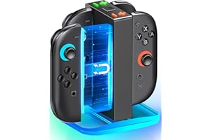 Mocagen Controller Charger for Nintendo Switch 2, Magnetic 4 in 1 Joy-Con Holder, Dynamic Light, Fast 2H Charge Compatible with Switch 2 Joy Con Charger Station Accessories