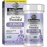 Garden of Life Dr. Formulated Probiotics Once Daily Prenatal - Acidophilus and Bifidobacteria Probiotic Support for Mom and Baby – Shelf Stable - Gluten, Dairy, and Soy-Free - 30 Vegetarian Capsules