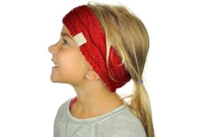 C.C Children's Kids' Winter Warm Cable Knit Fuzzy Lined Ear Warmer Headband