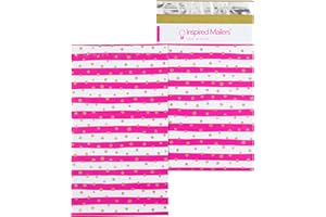 Inspired Mailers - Poly Mailers 6x9-100 Pack - Confetti and Stripes (Hot Pink/Gold) - Small Shipping Bags 6x9 - Packaging Bags For Shipping - 6x9 Mailers - Mailer Bags