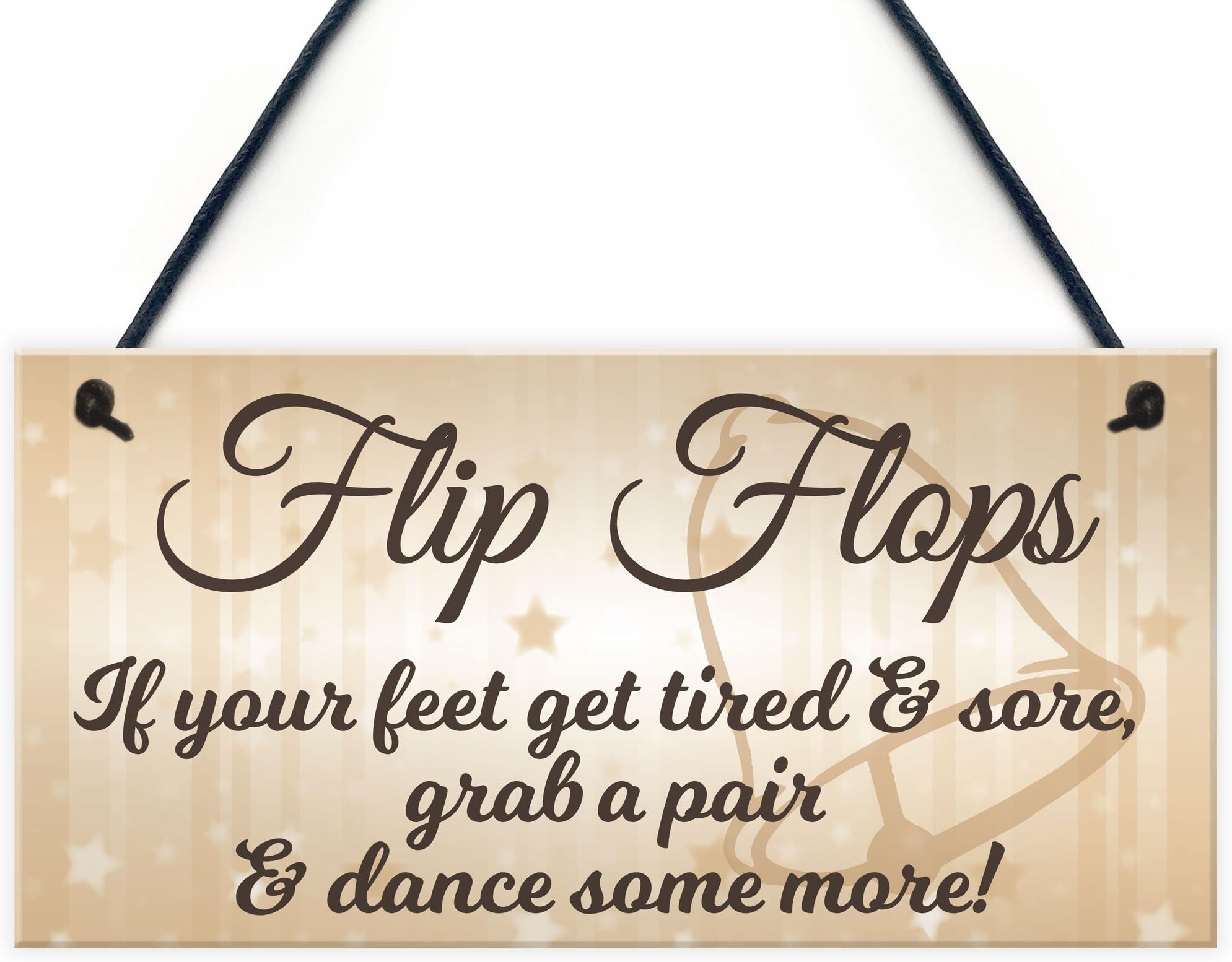 Red Ocean Flip Flop Grab A Pair And Dance Wedding Prop Hanging Plaque Decoration Gift Sign