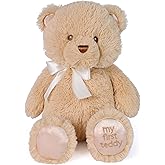 GUND My First Teddy Bear 10-Inch Tan Stuffed Animal for Ages 0+ | Baby&rsquo;s First Friend; Newborn Safe Toy Encourages Tactile Sensory Learning and Self-Soothing During Early Pretend Play