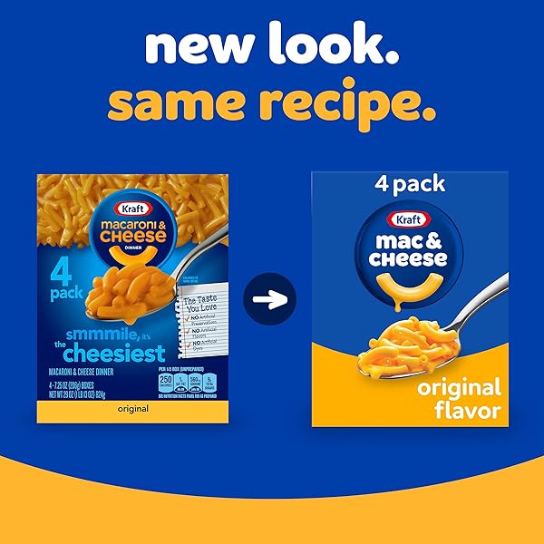 KRAFT ORIGINAL MAC & CHEESE MACARONI AND CHEESE DINNER, 4 CT PACK, 7.25 OZ BOXES