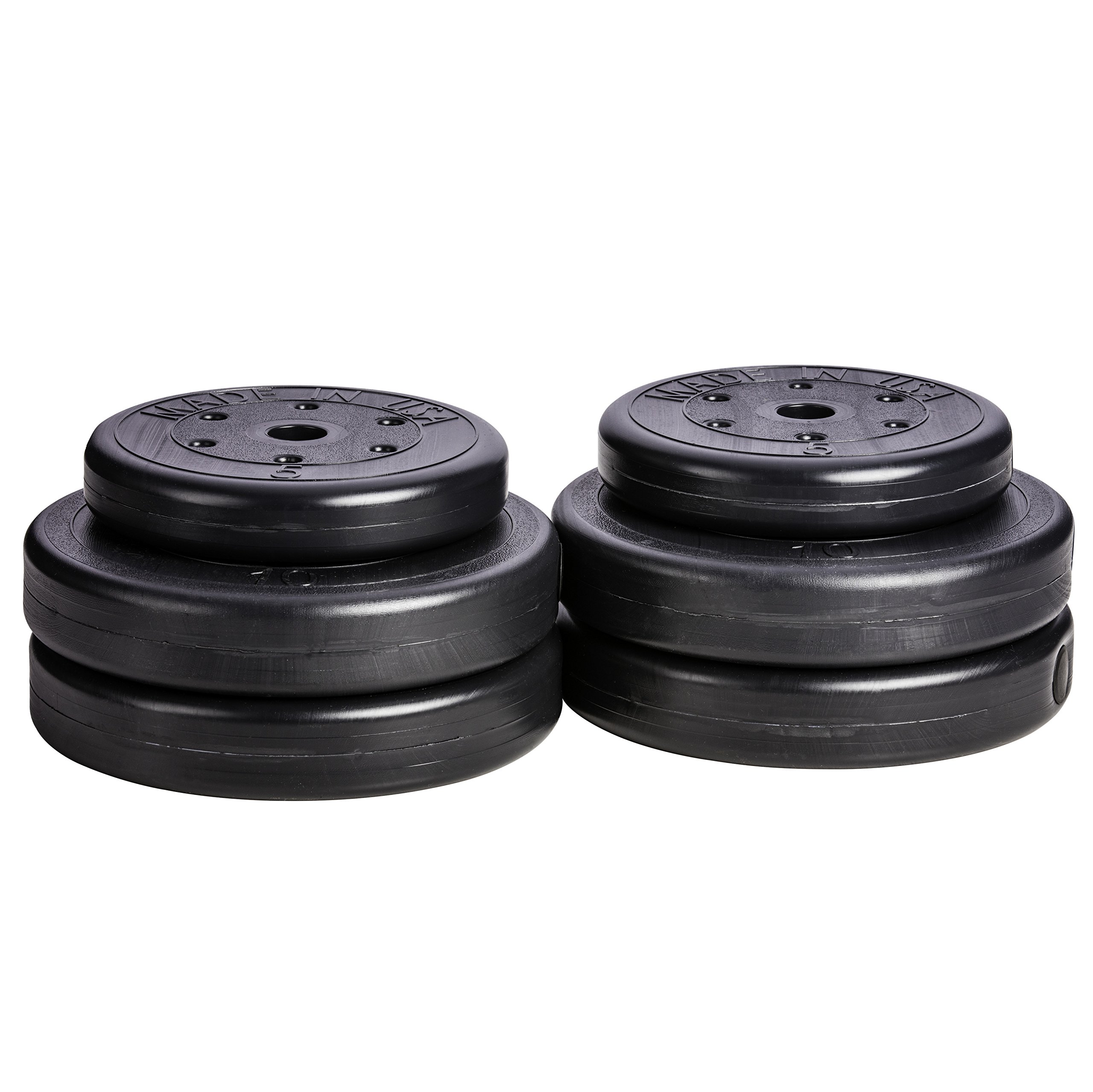 US Weight Duracast 55 lb. Barbell Weight Set with Two 5 lb. Weights