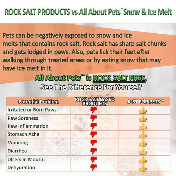 ALL ABOUT PETS SNOW AND ICE MELT – GENTLE ON YOUR PETS PAWS AND MADE WITH NO TOXIC CHLORIDES OR PAINFUL ROCK SALT SAFE FOR DOGS & CATS – 9 LB SHAKER JUG