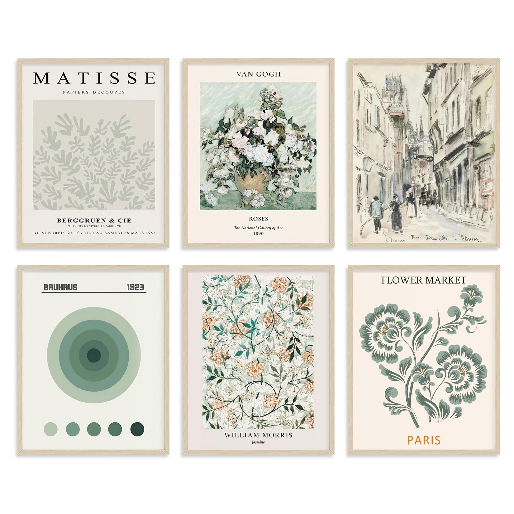Plant Prints Wall Art Poster Boho Decor for Living Room, Unframed Poster Canvas Prints Set of 6, Plant Posters Aesthetic Green Decor (G/Matisse, 8x10) — image 1