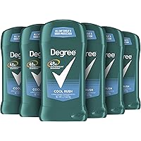 Degree Men Antiperspirant Deodorant 48-Hour Odor Protection Cool Rush Mens Deodorant Stick 2.7 oz, Pack of 6