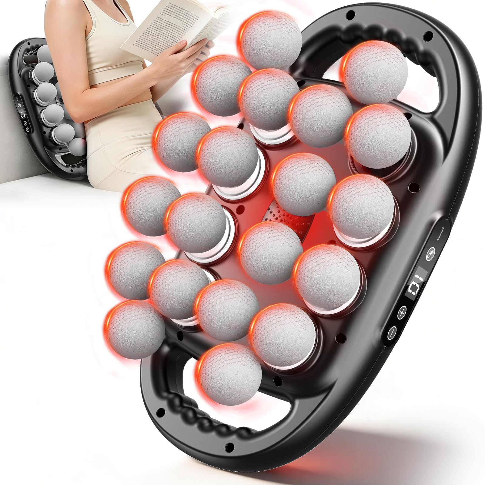 Photo 1 of Ziumrw 20-Head Massage Gun Deep Tissue, 9 Modes & 9 Intensity Levels Body Percussion Muscle Massager, Quiet Electric Handheld Massage Tools for Neck, Back, Shoulder, Waist, Leg, Feet, Daily Relaxation