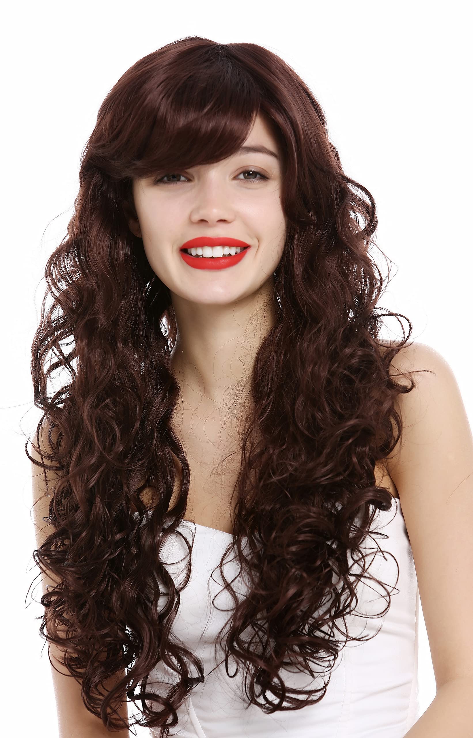 WIG ME UP - VK-36-33 Lady wig very long voluminous curled curls mahogany dark auburn