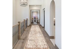 RUUGME Washable Runner Rug 2'6x10 - Vintage Kitchen Area Rug Stain Resistant Rugs for Living Room Bedroom Laundry Room Mat Distressed Rug Hallway Floor Carpet Runner for Bathroom(Maroon,2'6x10)