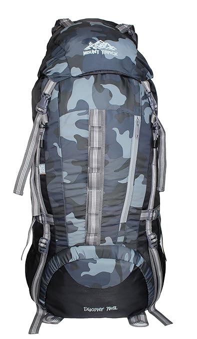 Mount Track Discover 9107 Rucksack, Hiking Backpack 75 Ltrs with Rain Cover Camouflage