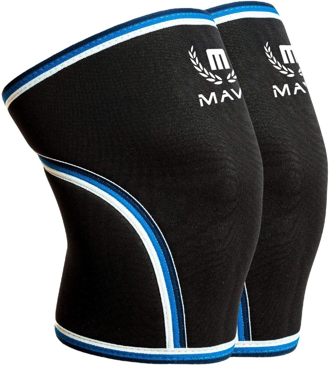 Mava Sports Pair of Knee Compression Sleeves Neoprene 7mm for Men & Women for Cross Training WOD, Squats, Gym Workout, Powerlifting, Weightlifting
