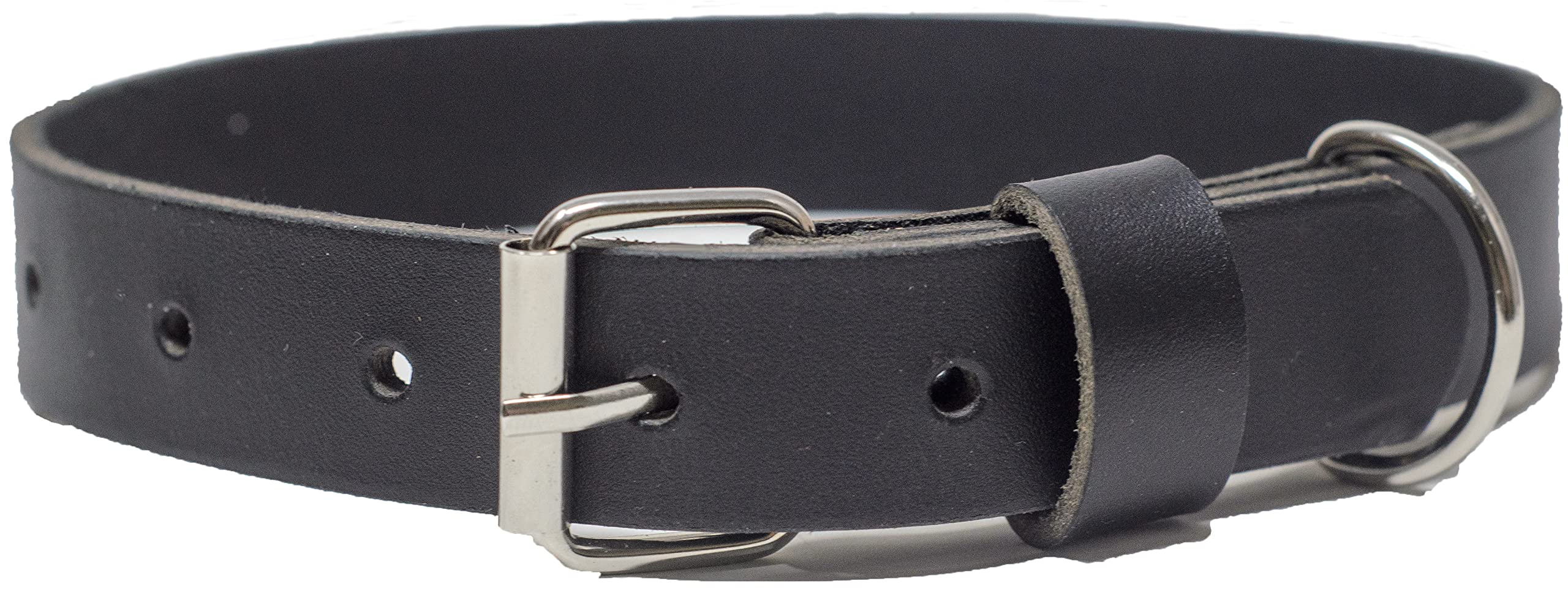 Ashford Ridge Made in England Real Leather Dog Collar - Black Large