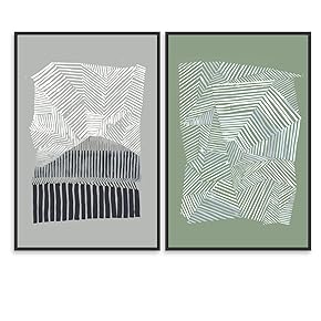 SIGNWIN 2 Piece Framed Canvas Wall Art Minimalism...