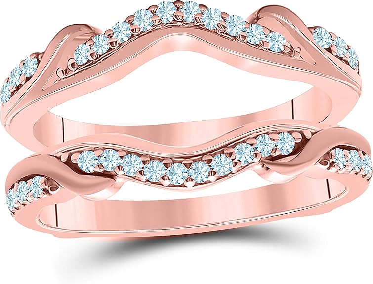 Star Retail 14k Rose Gold Plated Alloy Contoured Engagement Wedding