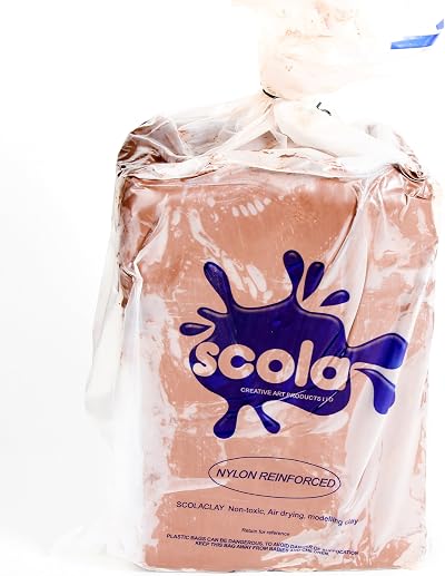 Scola Airdrying Clay 12.5kg Terracotta Brown Nylon Reinforced Bulk Pack