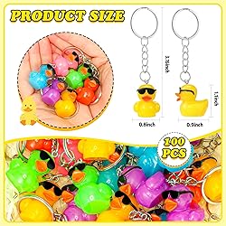 100 Pcs Duck Keychains Miniature Duck Party Favors