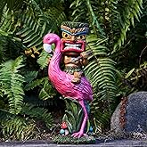 Yiosax Solar Tiki Statue - Outdoor Statue - Solar Powered Garden Figurine Tiki Decoration for Bar, Patio, Balcony, Yard, Lawn