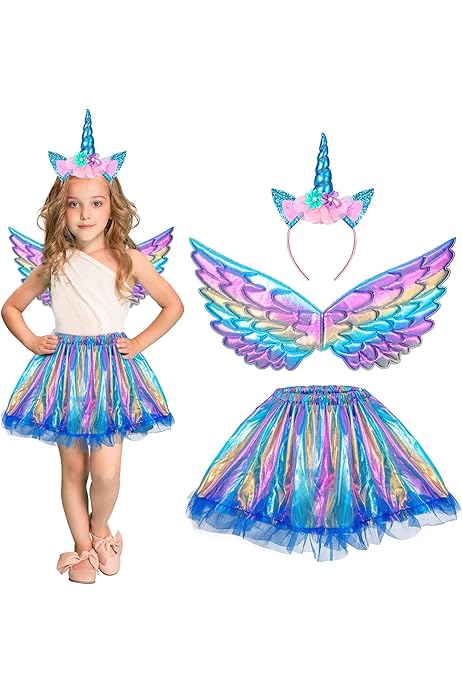 Disfraz Niña Unicornio Disfraz Unicornio Niña Con Alas LED Tutú