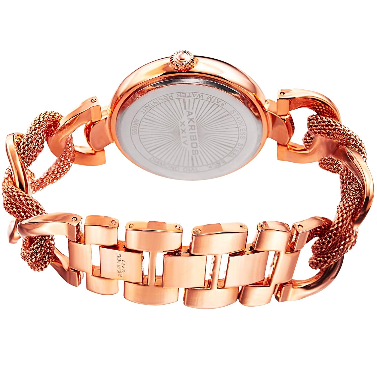 60 Off Akribos Xxiv レディース Ak5rg レディー ダイヤモンド ローズトーンの文字盤 メッシュとチェーンリンクのブレスレット腕時計レディース 赤の1スロット腕時計用ギフトボックス ジュエリー収納部付き B017j3ldpq Studioweb Com