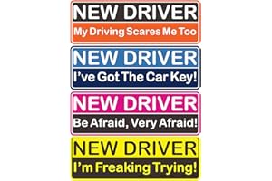 ROMINVIC Student Driver Magnet for Car,4Pcs New Driver Magnet Stickers Safety Sign Car Student Driver Stickers Supplies,Magnetic New Stickers for Car Accessories Bumper Removable Novice Driver