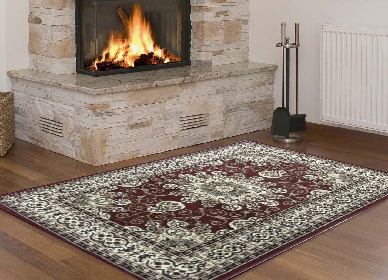 Red Area Rugs 5x7 Size By MSRUGS Made From Turkey Classy