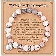 FYUKISS Sympathy Gift for Loss of Loved Ones, Natural Stone Amethyst Healing Bracelets Memorial Bereavement Gifts for Women/G