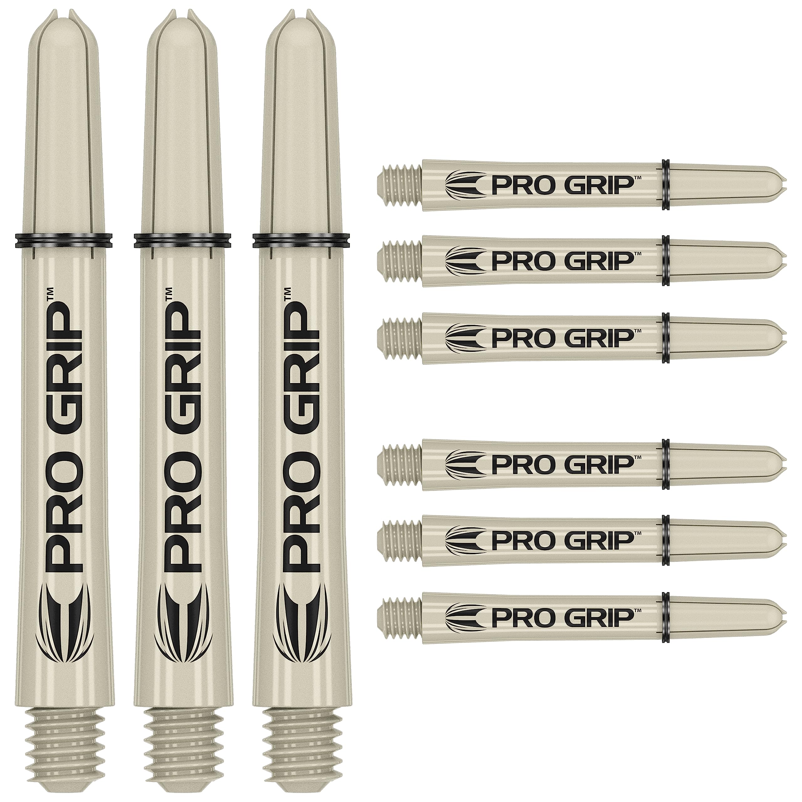 Target Darts Pro Grip Shafts โ Set of 9 | Sand, Medium (48mm) | Dart Stems, Professional Darts Accessories, 2BA Shaft Multipack with Rings
